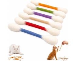 6 Pezzi Erba Gatta Per Gatti Pronta Gioco Batuffolo, Corda Dentale Durevole Per Gatto, Corda Da Masticare In Peluche Per Roditori