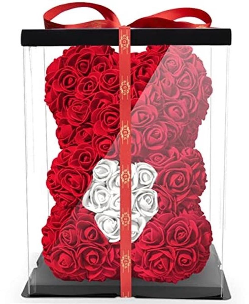 Bloemenbeer in geschenkdoos - Perfect als verjaardagscadeau voor vrouwen — afbeelding 1