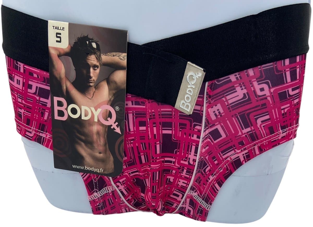 BodyQ Men's Underwear Boxer - 2 Kleuren Roze & Zwarte Band - S - Sexy Lingerie voor Mannen — afbeelding 1