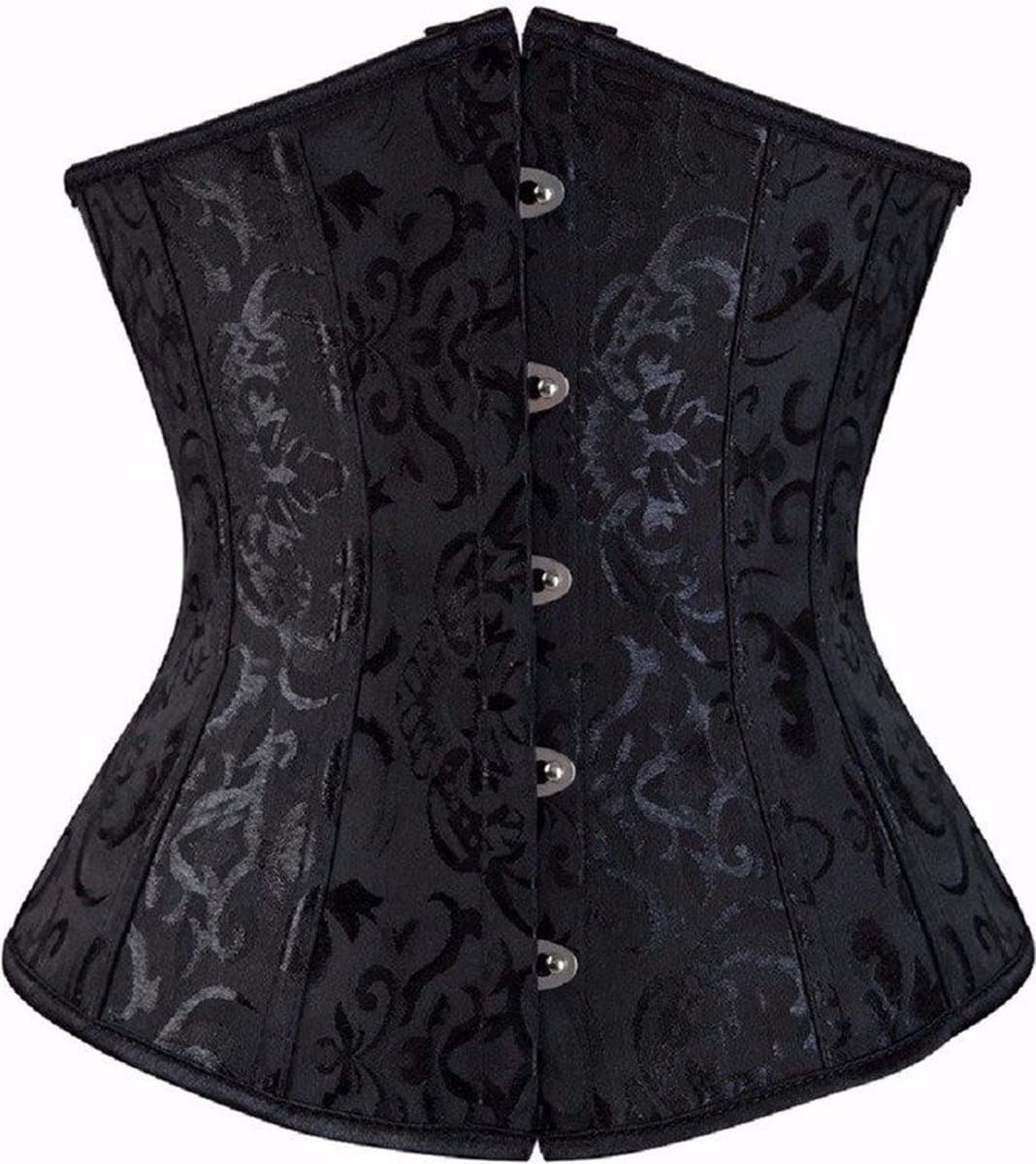 WiseGoods Luxe Dames Korset Gothic Design - Corset - Waist Shaper - Kleding - Tailleriem - Kledij Vrouwen - Sexy Bustier - Zwart — afbeelding 1