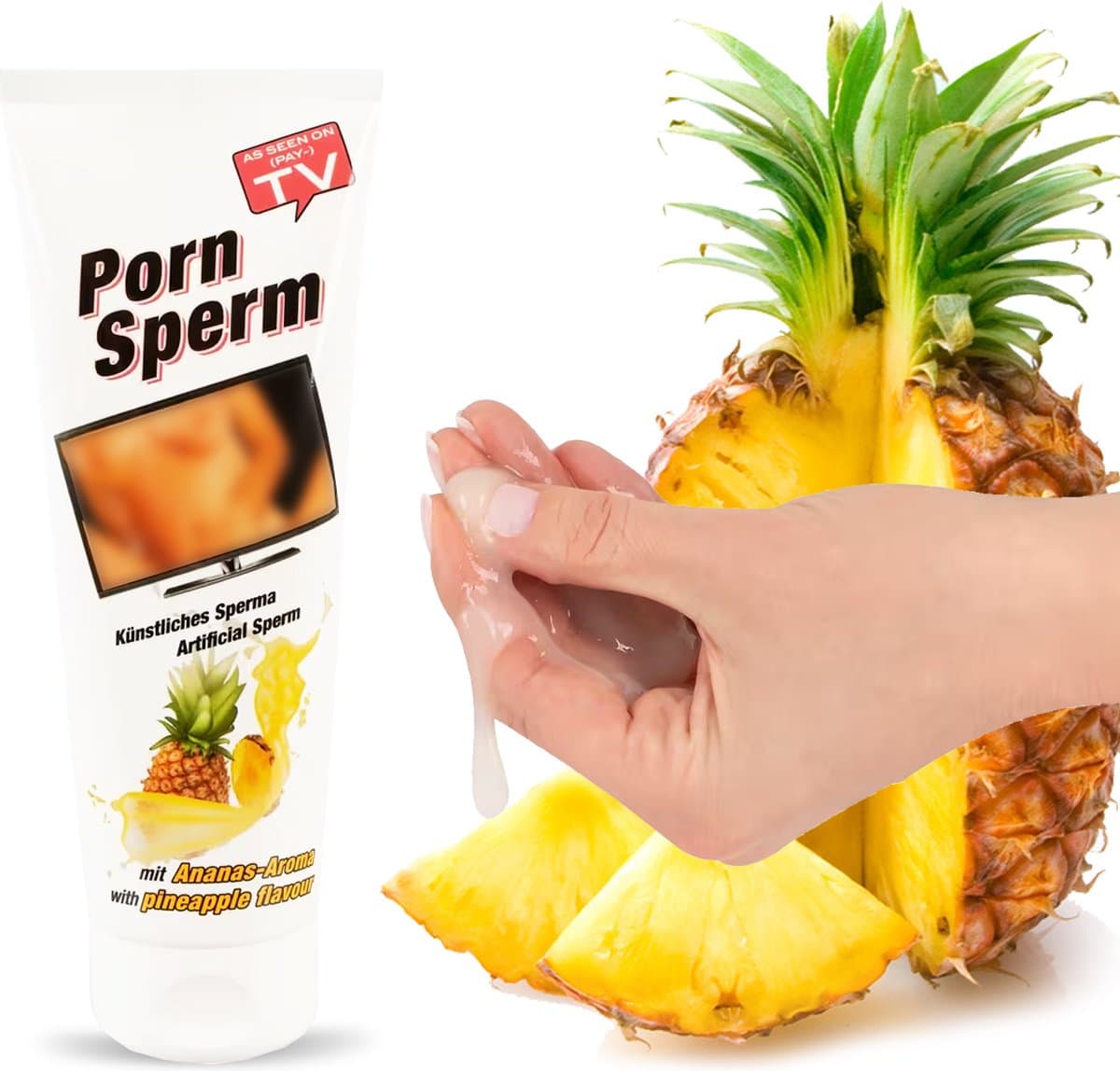 Sperma met Ananas Smaak - Nep Sperma – Fake Cum met Ananas Smaak - Lekker Sperma met de Smaak van Ananas -Nep Sperma met Ananas Smaak - Geschikt voor Oraal Gebruik 250ml — afbeelding 1