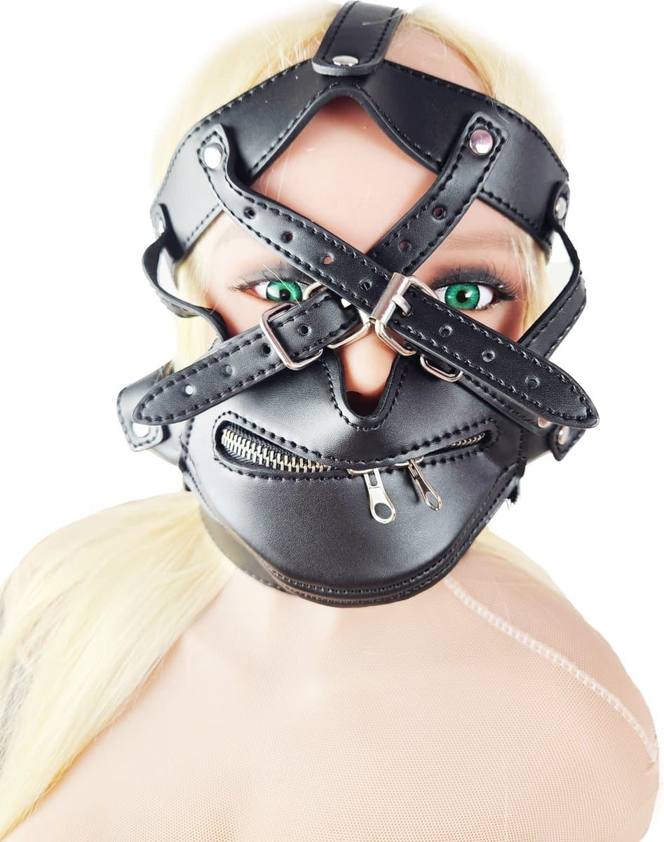 BNDGx® - Extreme BDSM sex Masker - Nep Leer - Met Gag blinddoek - SM Erotisch — afbeelding 1