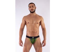Mister B _ Neopreen jockstrap - Zwart - Neon - XS