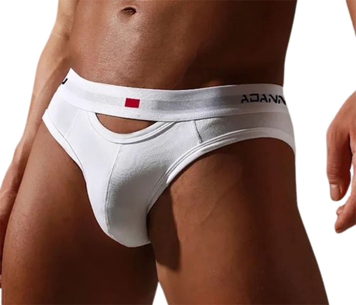 Erotische heren slip soft deluxe - Extra open kruis functie - String voor mannen - Wit - Sexy heren ondergoed - BDSM - Seks — afbeelding 1