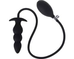 Opblaasbare buttplug groot - 3 kralen - Mega expander - Siliconen - Hand pomp