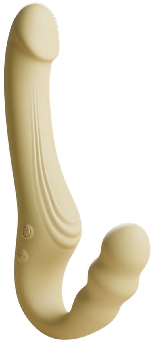 Strapon Vibrator voor Vrouwen - Sex toys - Seksspeeltjes - G-Spot & Clitoris Stimulator - Voor Koppels - 2 Trillende Uiteinden - Siliconen - Magnetisch Oplaadbaar — afbeelding 1