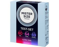 Mister Size TEST KIT - Condooms 60, 64, 69 mm - 3 Stuks transparant