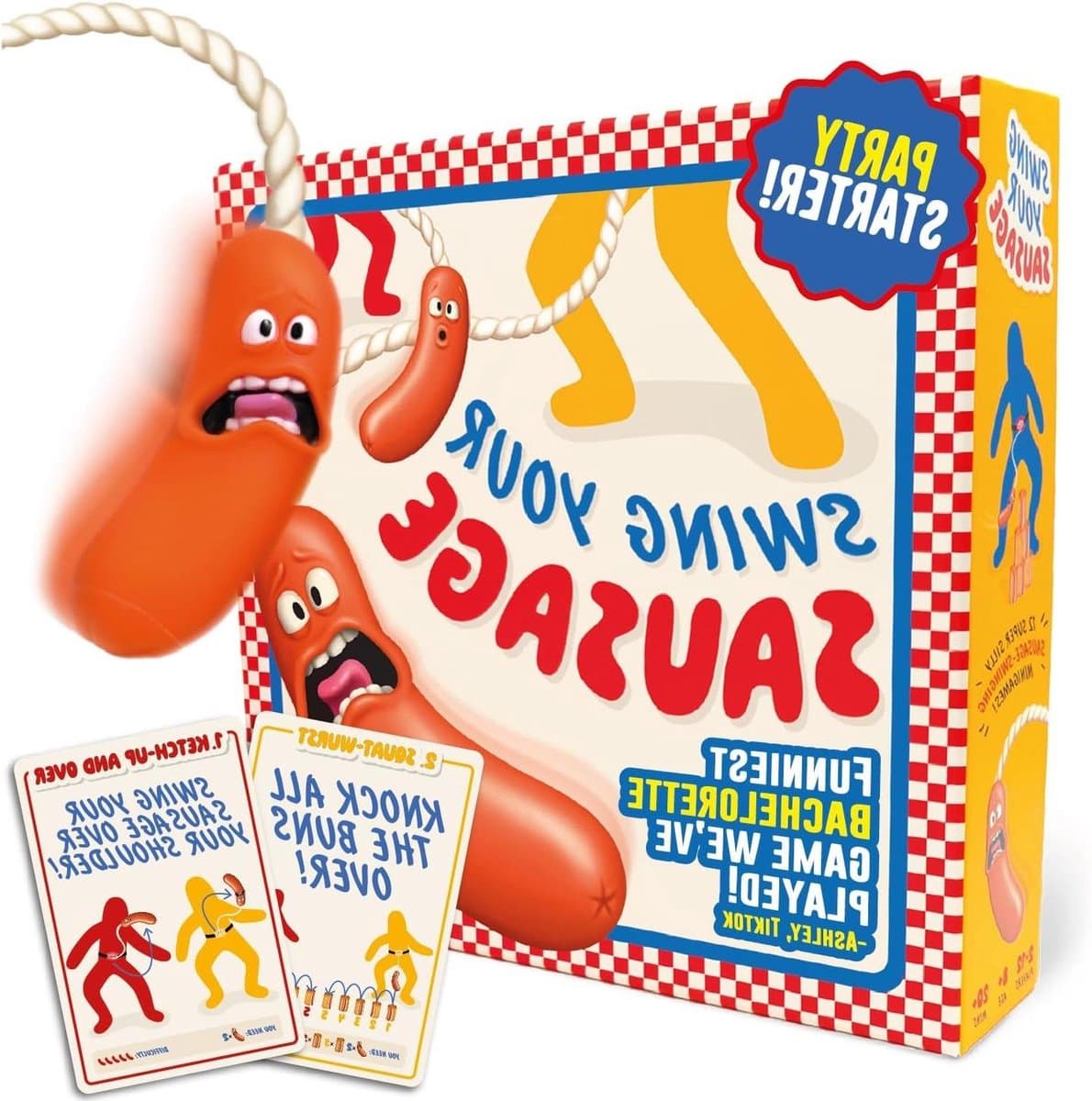 Lucky Egg Swing Your Worst - Familiefeestspellen Groepen - Feestspellen Organiseren - Zwaai Met Je Worst — afbeelding 1
