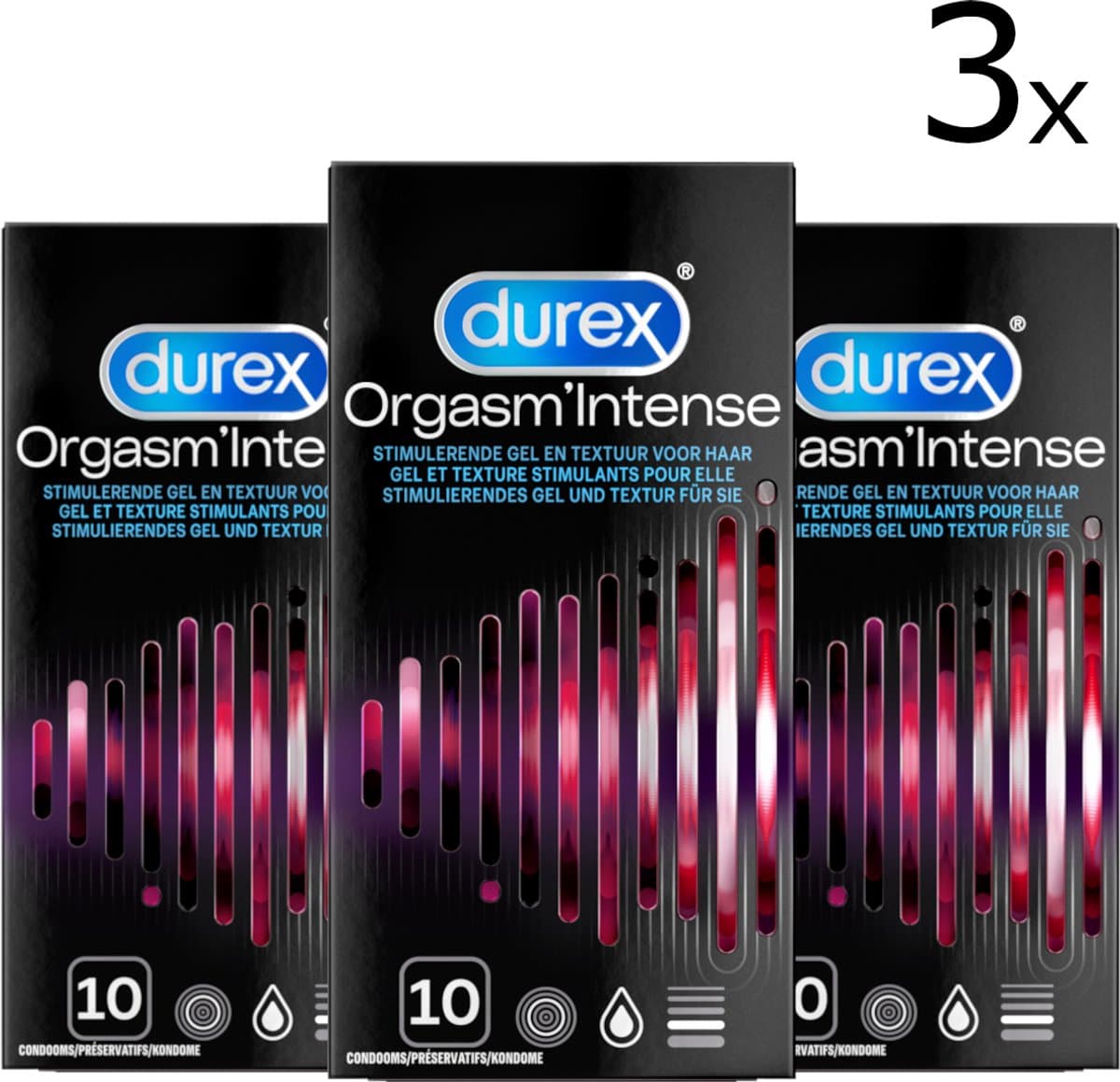 Durex Condooms Orgasm Intense 10st - 3 Stuks - Voordeelverpakking — afbeelding 1