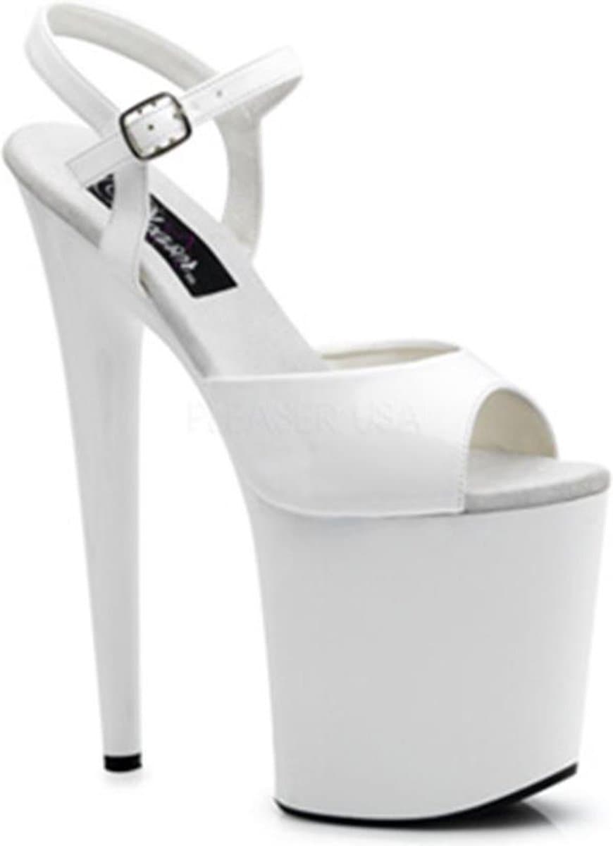 Pleaser - FLAMINGO-809 Sandaal met enkelband, Paaldans schoenen - Paaldans schoenen - 39 Shoes - Wit — afbeelding 1