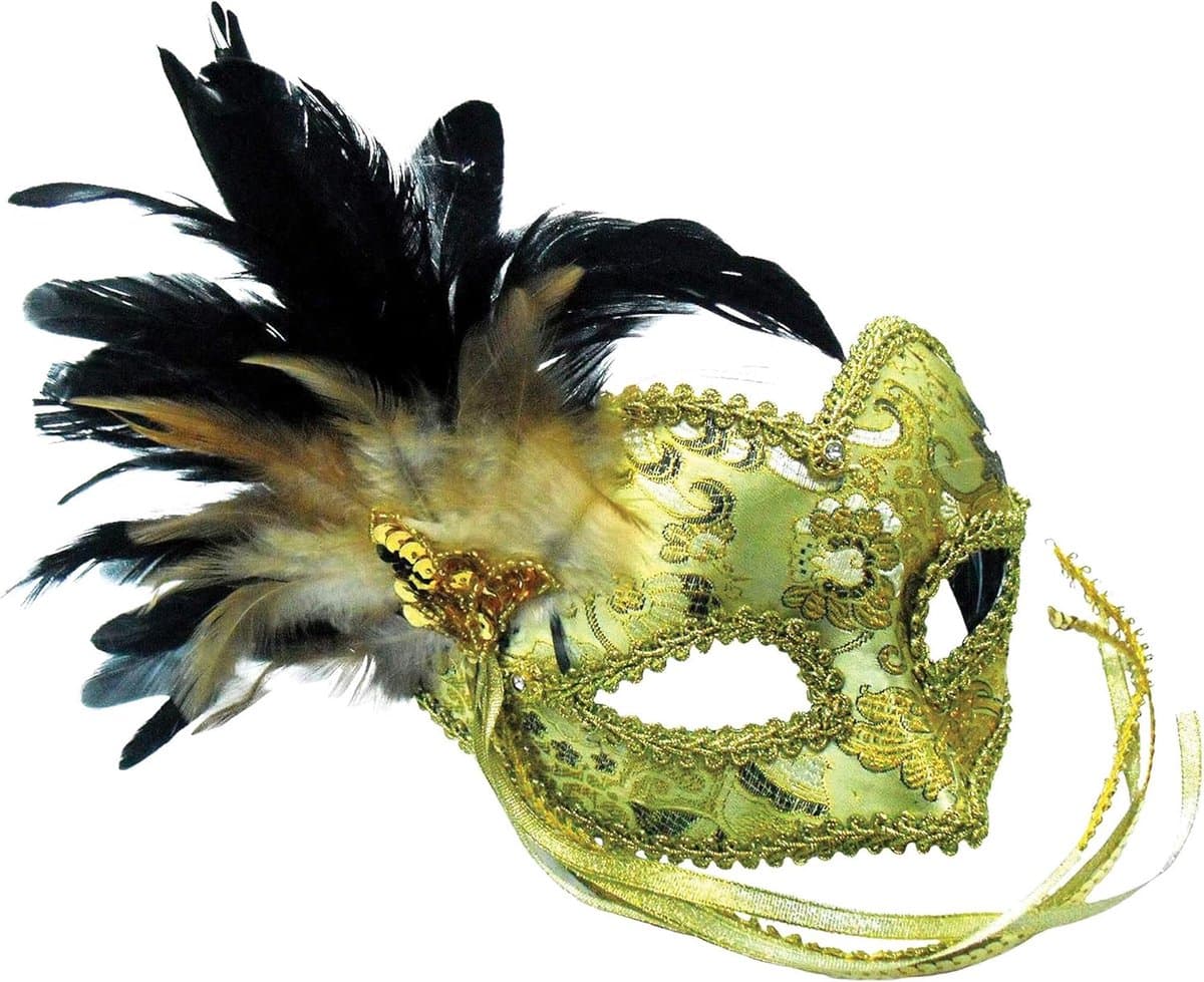 Gouden Oogmasker met Gevlochten Patroon op Hoofdband voor Dames - Feestelijk Venetiaans Masker — afbeelding 1