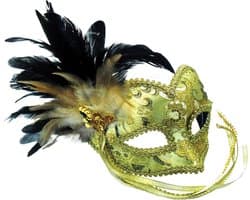 Gouden Oogmasker met Gevlochten Patroon op Hoofdband voor Dames - Feestelijk Venetiaans Masker