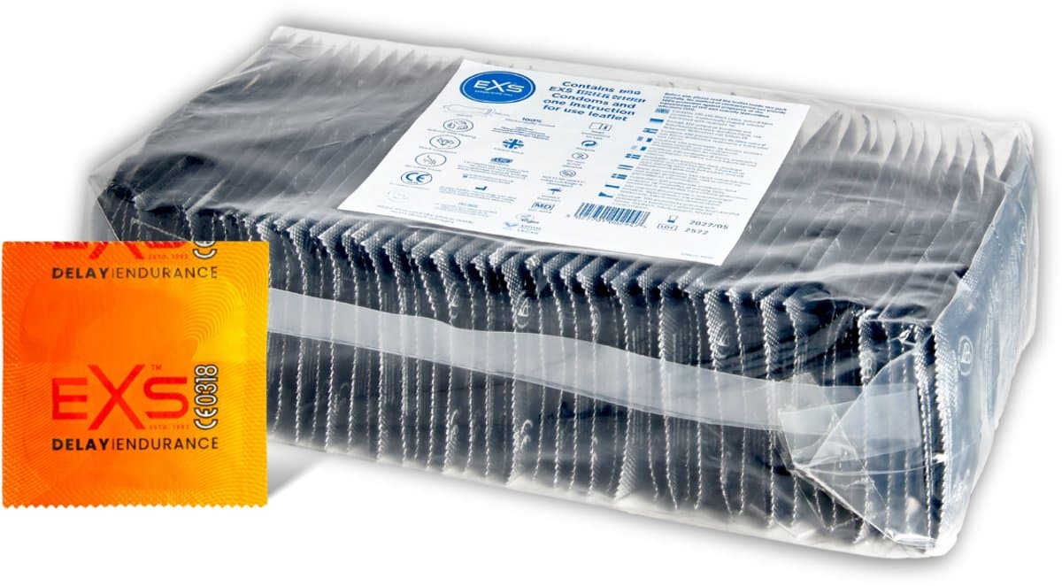 Exs Delay Condooms- Condooms met een orgamse vertragende gel – 144 stuks — afbeelding 1