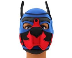 Dog/Puppy/Honden Neoprene-Masker Blauw-Zwart-Rood- Neopreen