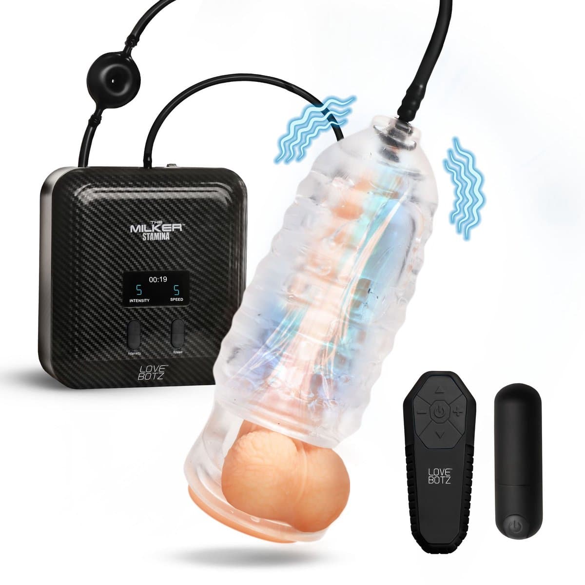 de milker stamina - automatische vibratie en zuig stroker - transparant — afbeelding 1