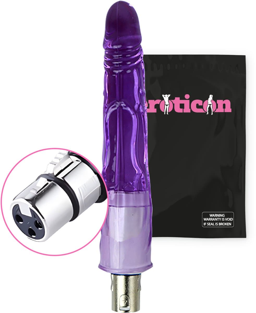 Eroticon Dildo - Paars - 17 CM - Ribbels - Opzetstuk Seksmachine - Accessoire - 3XLR opzetstuk — afbeelding 1