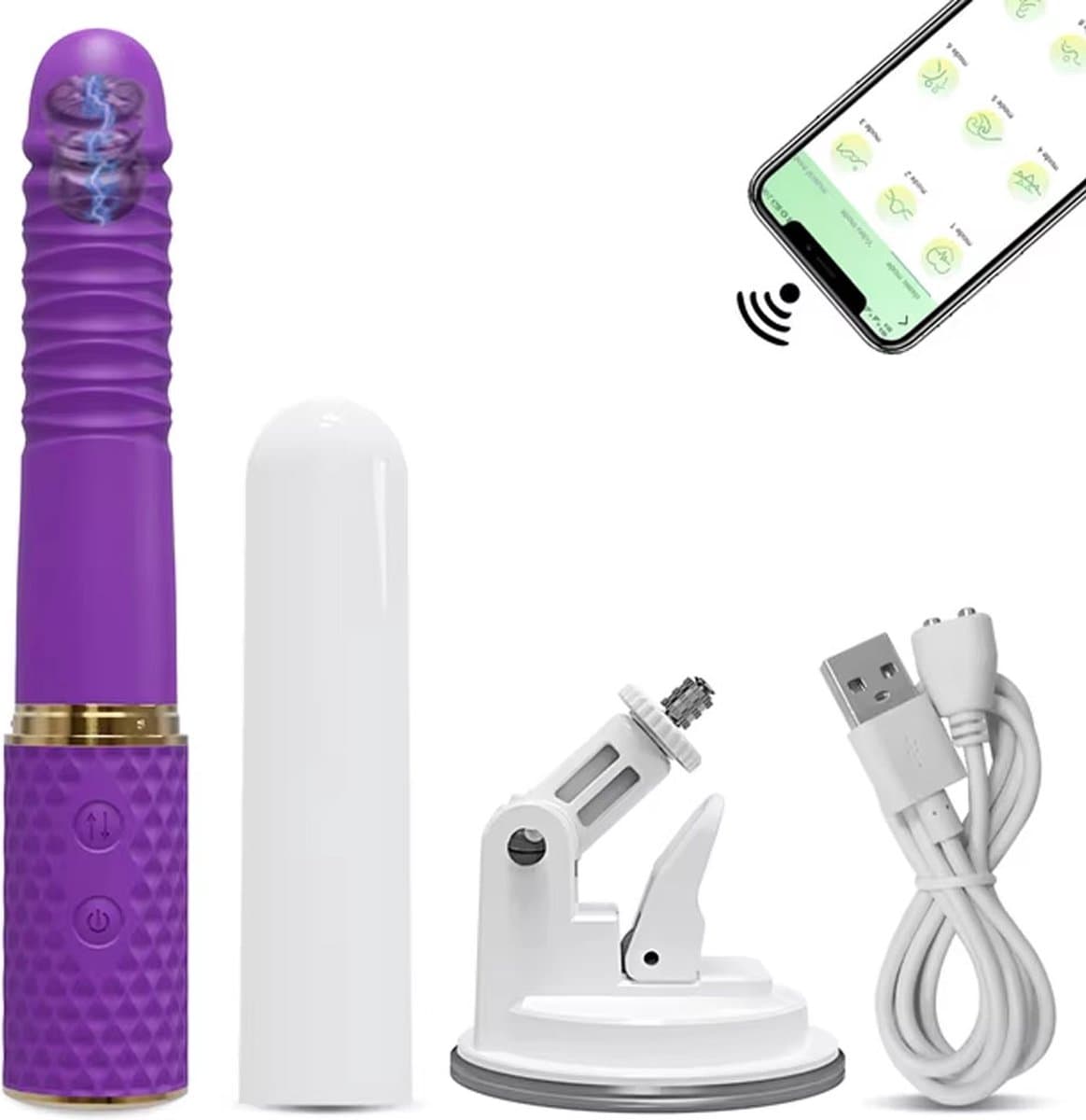 Vibrator - Seks Machine - Zuignap Dildo - 10 modus — afbeelding 1