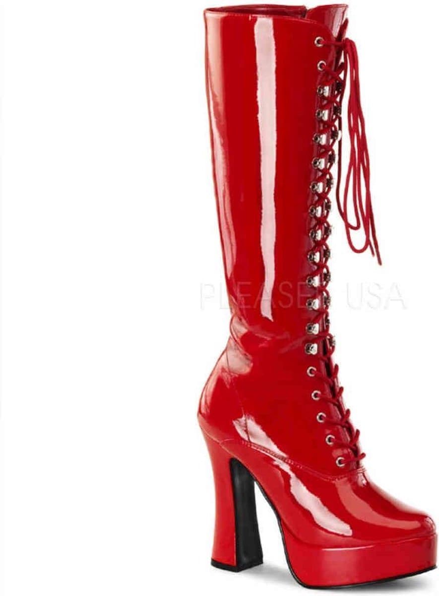 Pleaser - ELECTRA2020 Kniehoge laarzen - US 15 - 46 Shoes - Rood — afbeelding 1