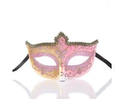 Gemaskerd bal kant masker taart helft gezicht dames dragen masker, 1 stuk, roze