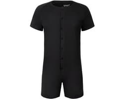 Korte Pyjama Leotard Top voor Mannen - Comfortabele Katoenen Bodysuit en Romper