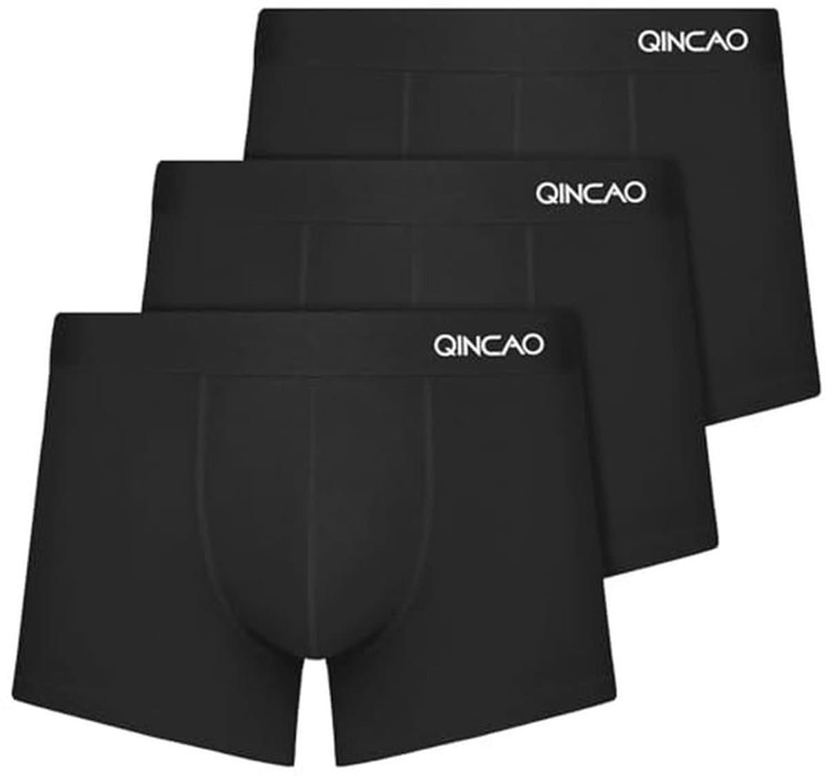 QINCAO Boxershorts voor heren, verpakking van 3 stuks, comfortabel, luchtig en zonder etiketten, draagbare verpakking voor op reis — afbeelding 1