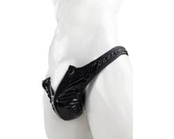 BamBella® - String Man - Maat S/M - sexy Lingerie Heren -Open voorkant rits - Zwart mannen string
