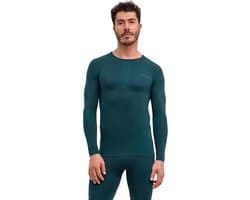 Heren Top van onderlaag Warm Round Neck M L/s Sh functioneel materiaal sneldrogend 1 stuk, Groen Holly 7385, L