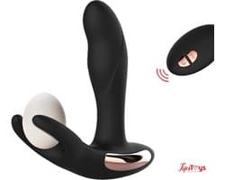 TipsToys® Prostaat Vibrator met Afstandsbediening - Cockring & Penis ring - Verwarmende Buttplug & Prostate Massager - 7 Stille Standen - Sex Toys voor Mannen, Koppels & Beginners - P Spot Stimulator - Vibrerende Dildo Anaal - Zwart