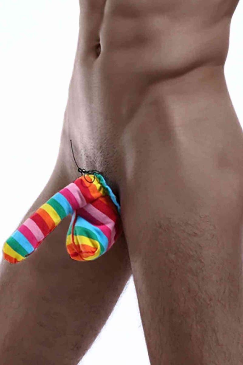 Heren String Regenboog Strepen - Mannen Pouch Underwear Gekleurd - Pride String voor Mannen - Elastische Heren Ondergoed - One Size - Feest Lingerie - La Nuita — afbeelding 1