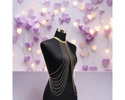 Sexy borst ketting voor vrouwen - Hals snoer - Romp - Erotisch getint - Lichaamssieraad