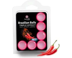 Secret Play Brazilian Balls - Massageolie - Triple Effect - 6 stuks