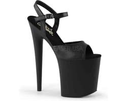 Pleaser - FLAMINGO-809 Sandaal met enkelband, Paaldans schoenen - Paaldans schoenen - 37 Shoes - Zwart
