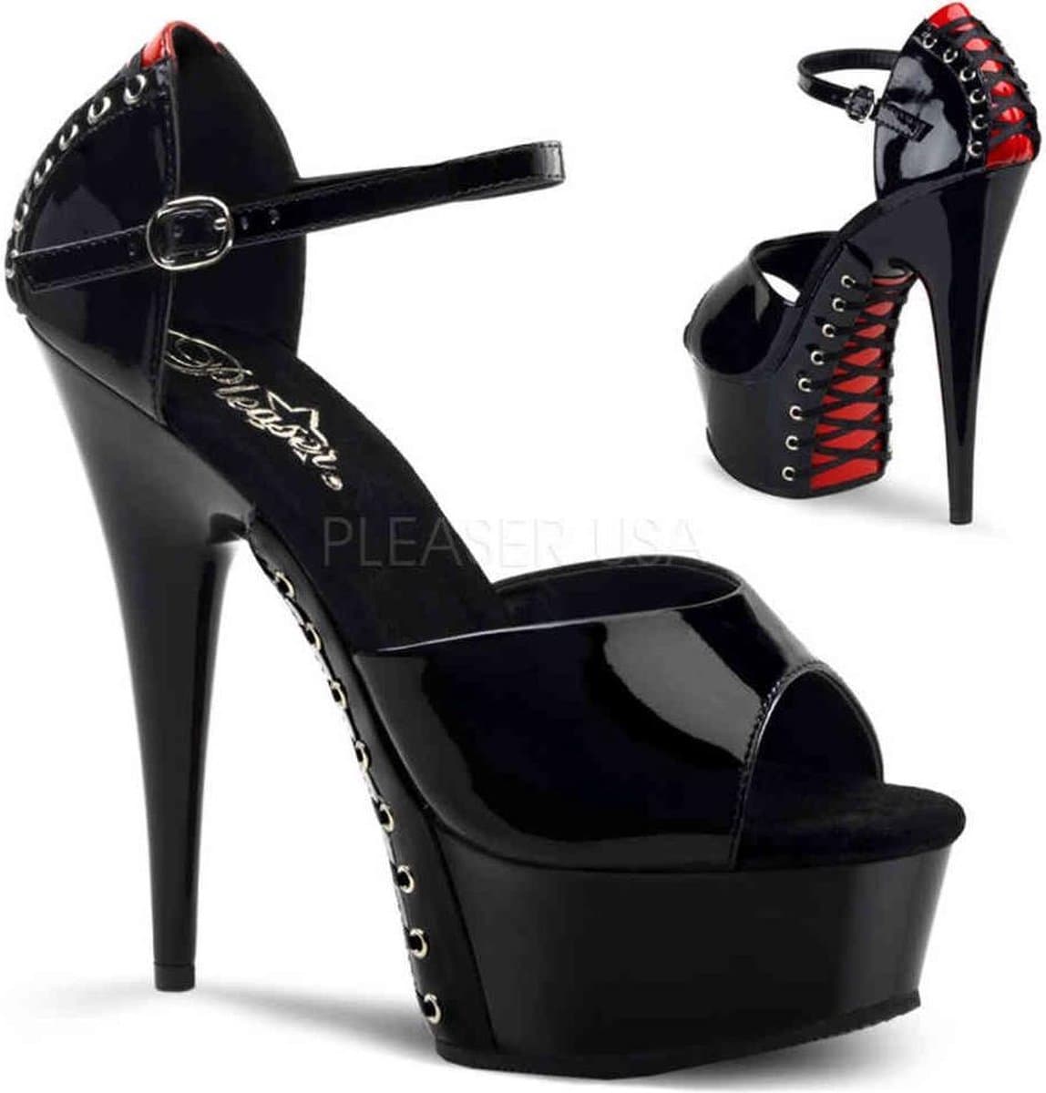 EU 39 = US 9 | DELIGHT-660FH | 6 Heel, 1 3/4 PF Close Back Sandal — afbeelding 1