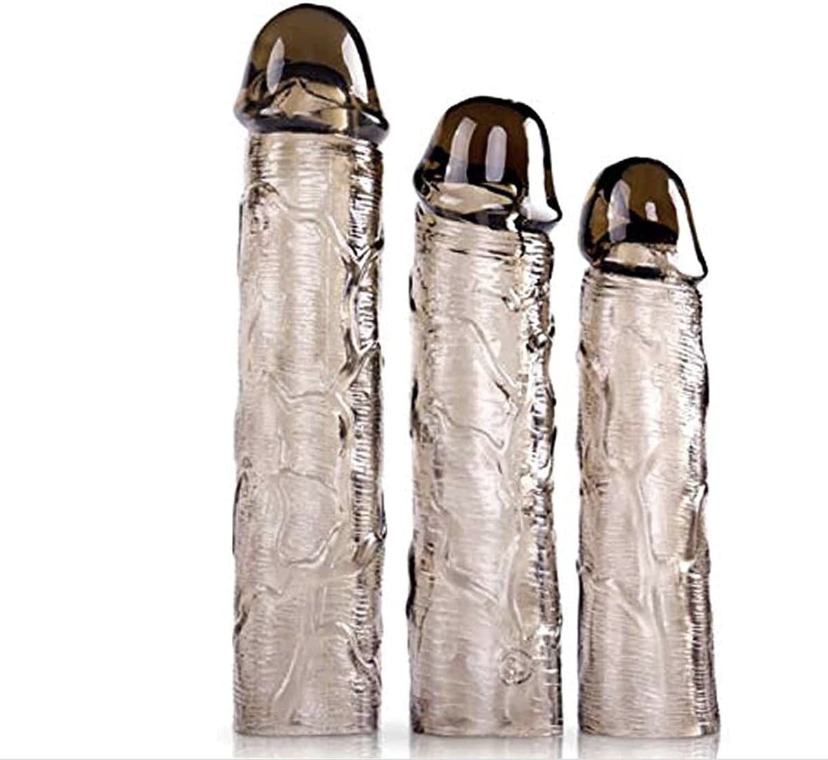 TRY. Tripple Sleeve™ - Penis Sleeve - Set van 3 Penis Sleeves - Verlengend - Verdikkend - Extra Stimulatie - Cockring - Transparant — afbeelding 1