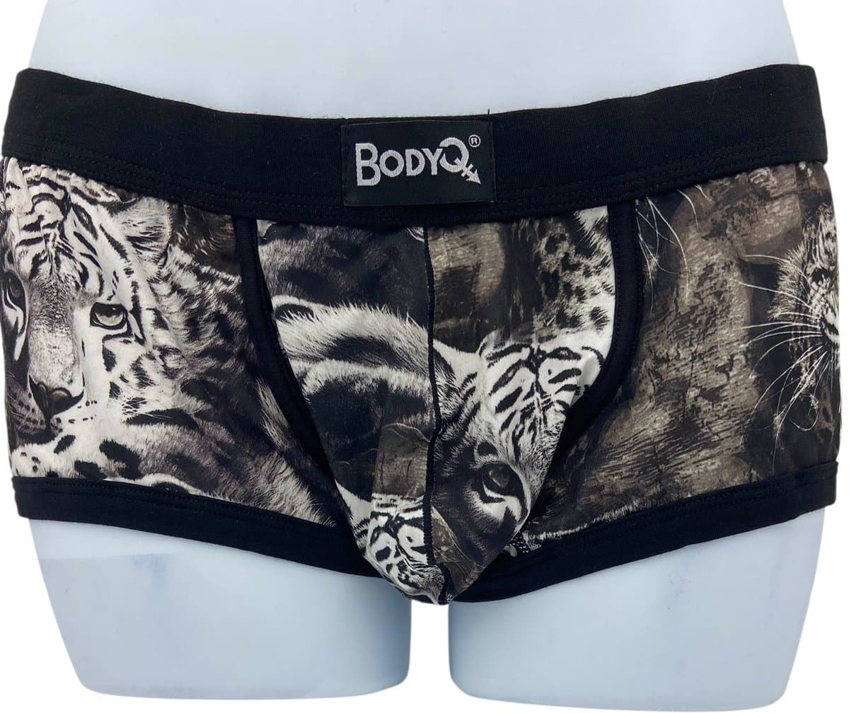 BodyQ Male Lingerie - Sexy Men’s Underwear Boxer – Tiger Look - Maat S — afbeelding 1