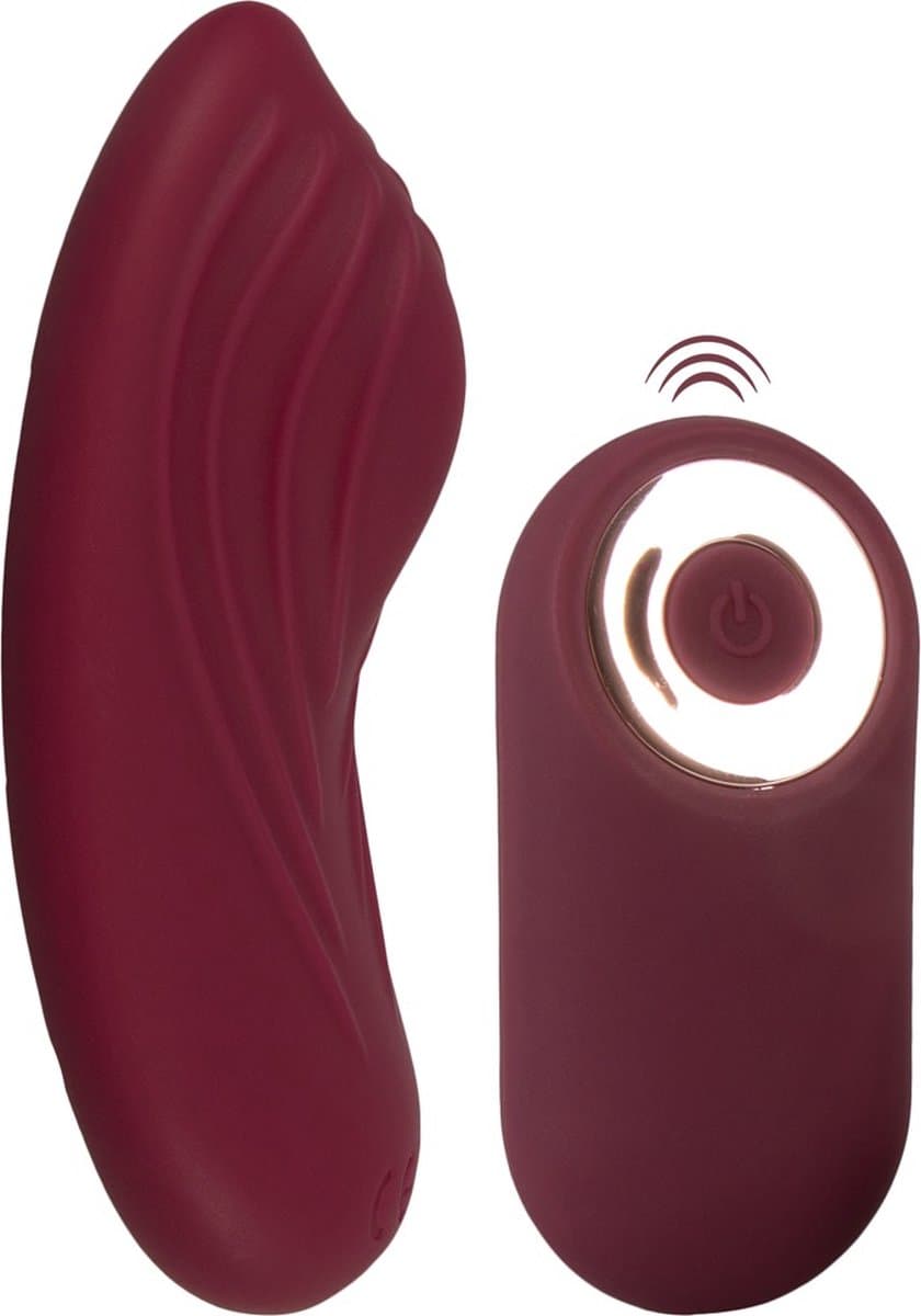 Panty Vibrator - Oplaadbare Clitoris Vibrator met Afstandsbediening en 10 Standen - Panty Vibrator voor Clitorisstimulatie met Afstandsbediening - Bordeaux — afbeelding 1