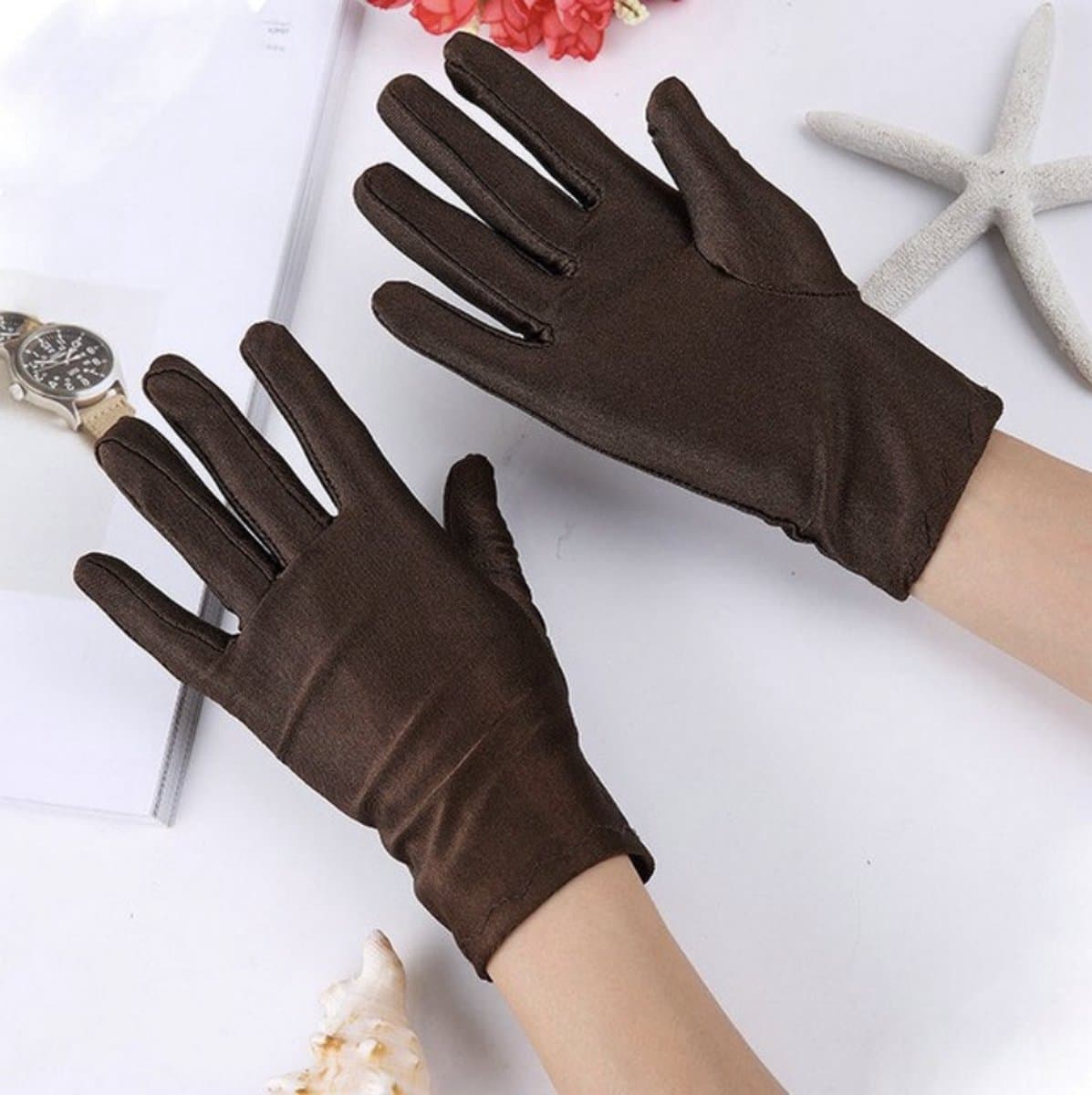 Beschermende Handschoenen Koffie - Handschoenen - Eczeemhandschoen - Coffee Gloves - Jewelry Handschoen - Werk Handschoen - Beauty salon handschoenen - Veiligheid Handschoen Lichtgewicht Unisex Zacht MAAT L ----- HiCHiCO® — afbeelding 1