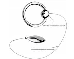 RVS Penis plug met penis ring - Metaal - 2 in 1 stimulatie - Dilator - Urethrale - Cockring