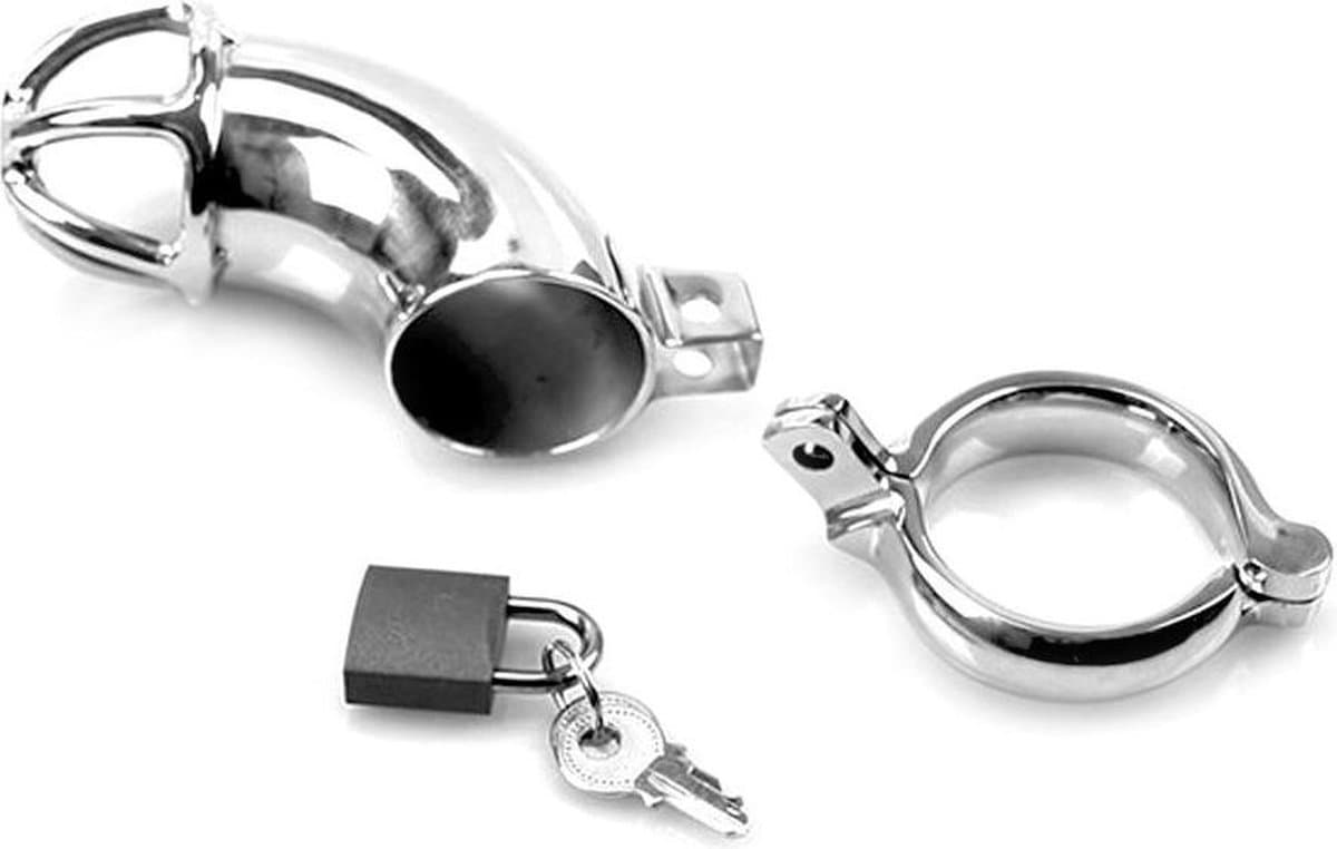 Kuisheidskooi | Penis Slot | Cock Lock RVS met hangslotje — afbeelding 1