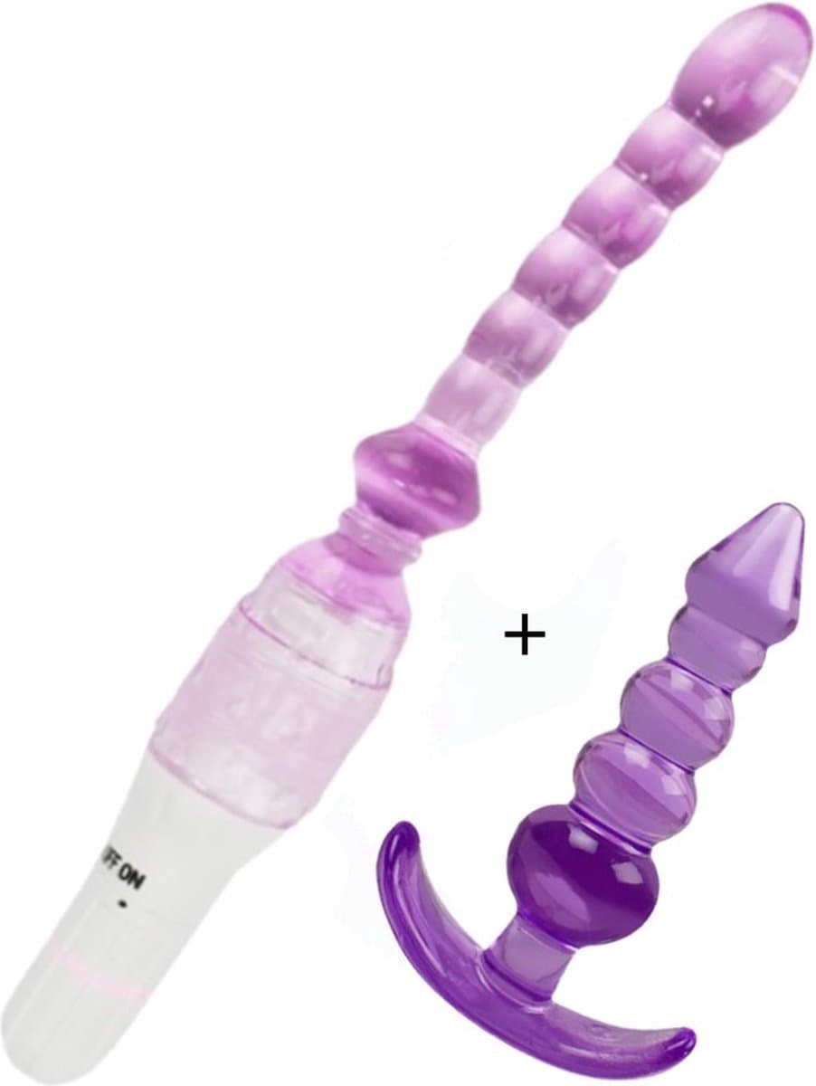 Erodit ® Jelly anal set paars, buttplug set- vibrerende kralen buttplug -G-Spot -Prostaat- Anaal dildo- Seksspeeltjes beginners - sex toys - seksspeeltjes- Erotiek voor vrouwen - mannen- koppels — afbeelding 1