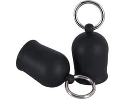 Black Velvets – Siliconen Tepel Zuigers met O-ringen voor Sensuele Borsten – Zwart