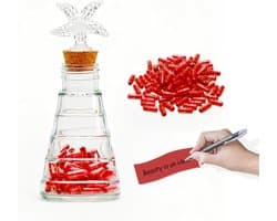 100 Romantische Berichtcapsules in Fles - Origineel Cadeau voor Koppels, Valentijnsdag en Jubileum