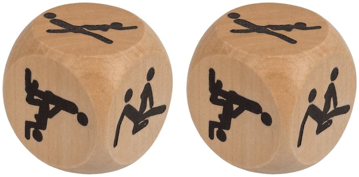 Kamasutra Dobbelsteen - Erotisch Spelletje - Hout - 3x3 cm - 2 Stuks — afbeelding 1
