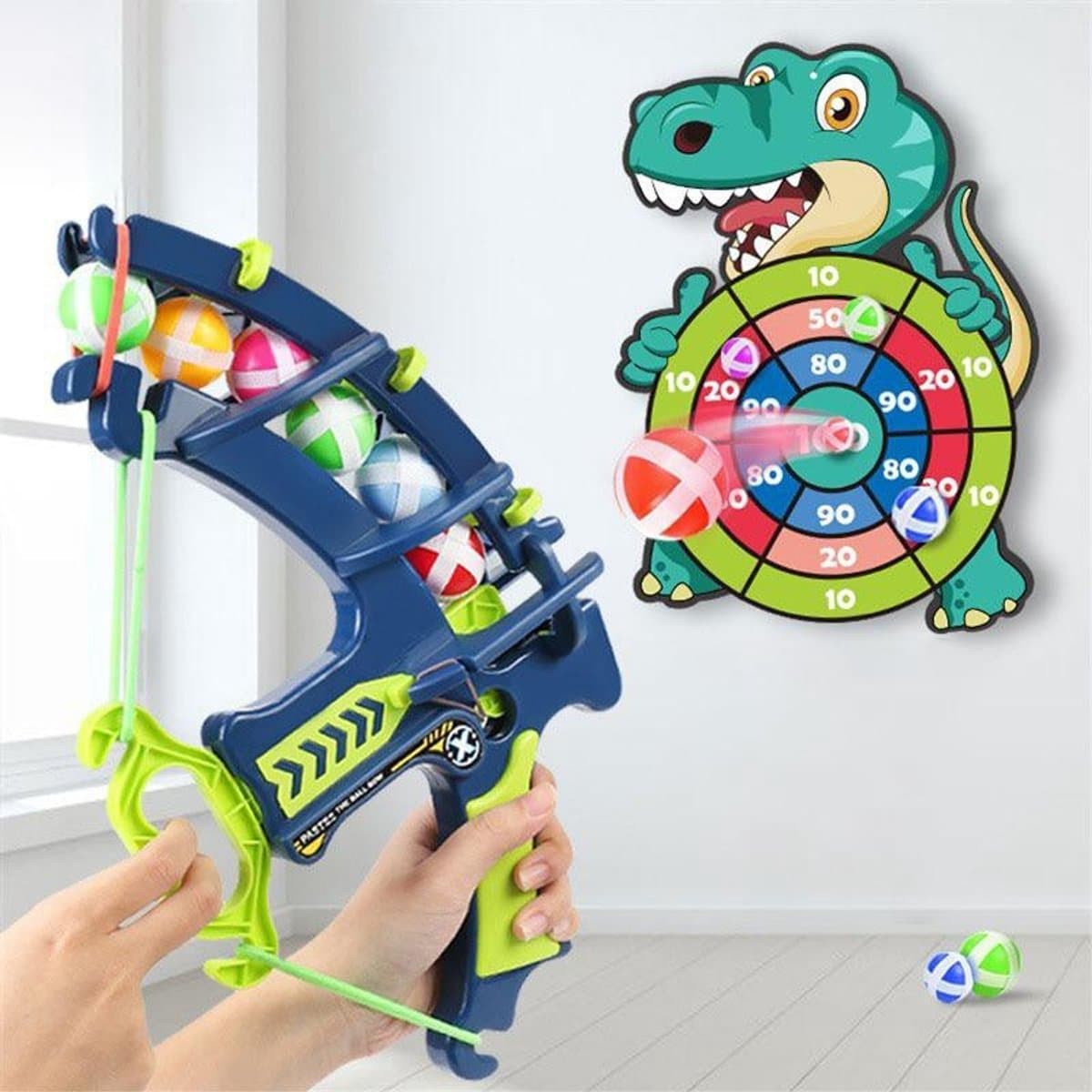 Katapult Schietspel met Plakballen - Dinosaurus, Olifant en Schildpad Doelborden - Educatief Buitenspel voor Kinderen — afbeelding 1