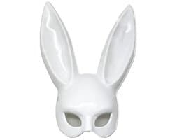 Konijnenmasker Wit Lange Oren Halloween Verkleedaccessoire