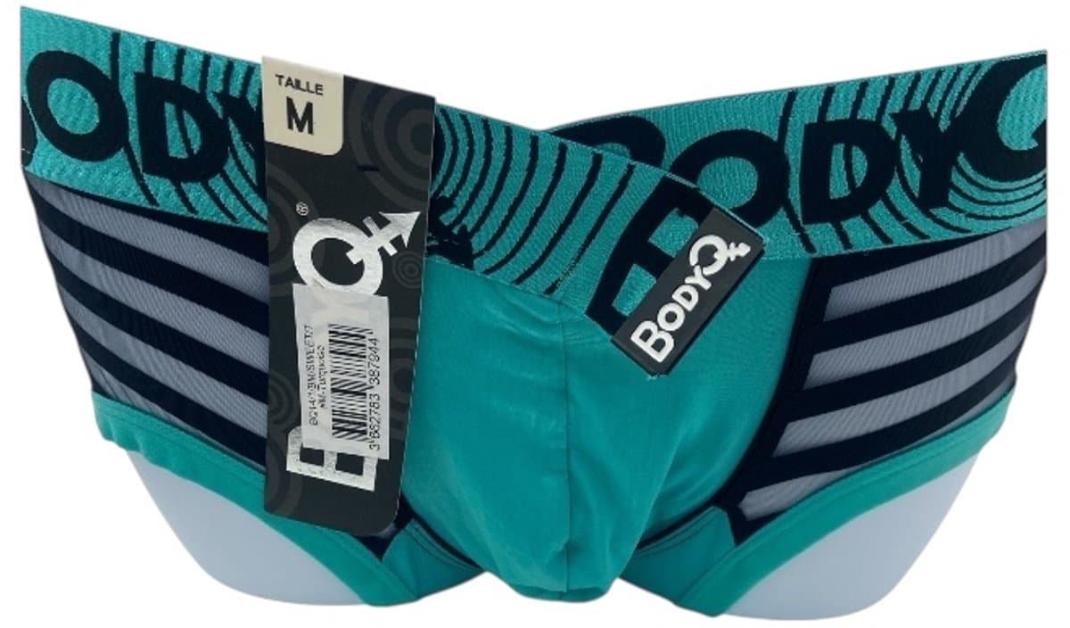 BodyQ Sexy Heren Boxershort – Aqua met Net Zwart – Erotische Herenlingerie – Maat M — afbeelding 1