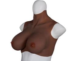 XX-DreamToys - Ultra Realistische Bodysuit - Drag - Bovenlijf Met Borsten - Bruin L