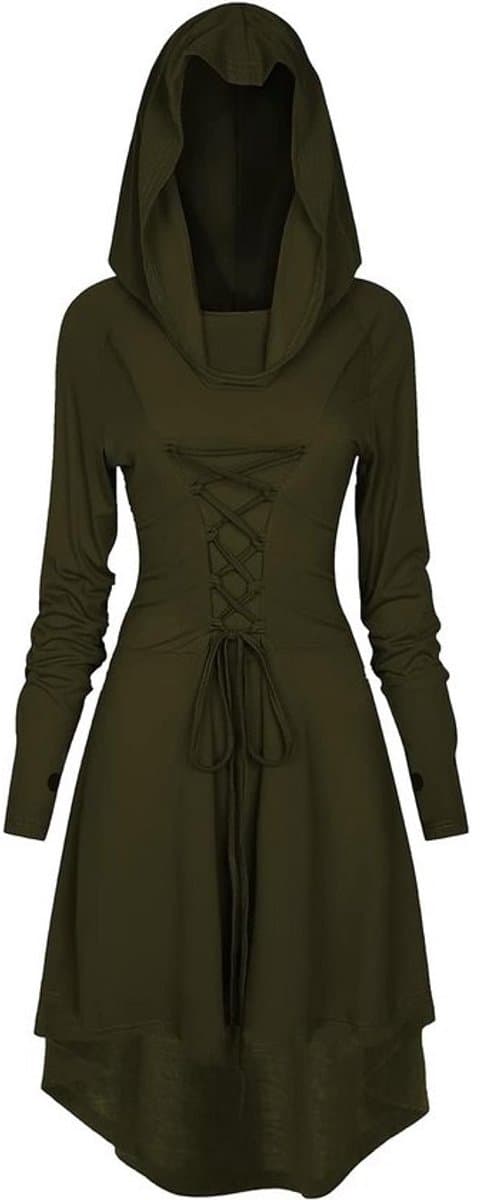 Lange Gothic Jurk Dames met Capuchon - Middeleeuwse & Renaissance Stijl voor Feest of Halloween — afbeelding 1