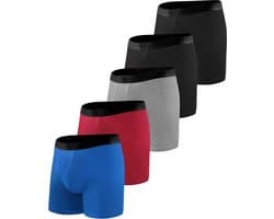 5-pack Heren Incontinentiebroeken, Wasbare Boxers voor Mannen met Ultra-Absorbeerbare Beschermende Pads, Lekvrije Herbruikbare Geurbestrijdende Onderbroeken voor Na de Operatie (Multicolor03