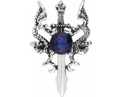 broche kristal dubbele draak revers pin mode kraag borstspeld vintage badge mantel pak rok klinknagels accessoires voor mannen tieners vrouwen, Mittel, Stras